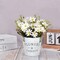 Summer Artificial Daisy Tabletop Decor , Silky Artificial Daisy Metal Pot Bonsai, Artificial Flowers in Metal Potted, Artificial Daisy Bouquet with Vase for Wedding Party Stage Centerpieces Windowsill Decor